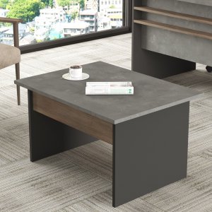 Vista Couchtisch 80 x 60 cm - Braun/Beton/Anthrazit