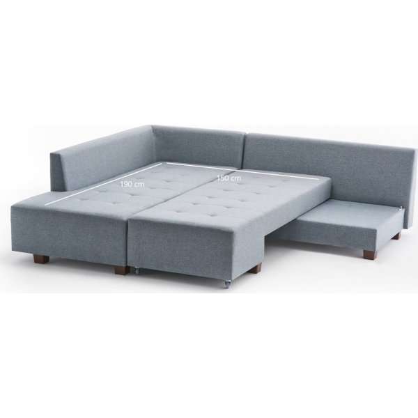 Manama Ecksofa links - Hellblau