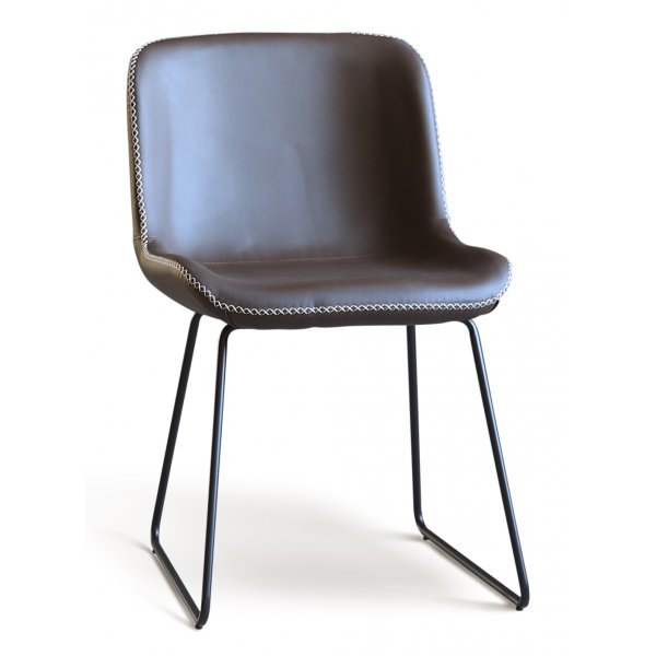 Texas-Essgruppe mit 8 Texas-Esszimmerstühlen, braunes PU + Texas-Esstisch, weiß getüncht, 200 x 100 cm Texas-Essgruppe mit 8 Texas-Esszimmerstühlen, braunes PU + Texas-Esstisch, weiß getüncht, 200 x 100 cm