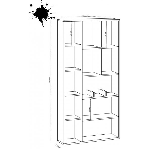 Uranus-Bcherregal - Saphireiche