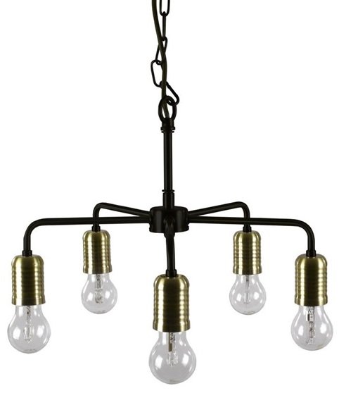 Deckenlampe Down - schwarz / Messing
