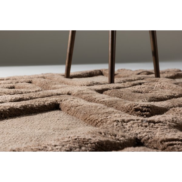 Dahlien-Wollteppich - Dunkelbraun Dahlien-Wollteppich - Dunkelbraun