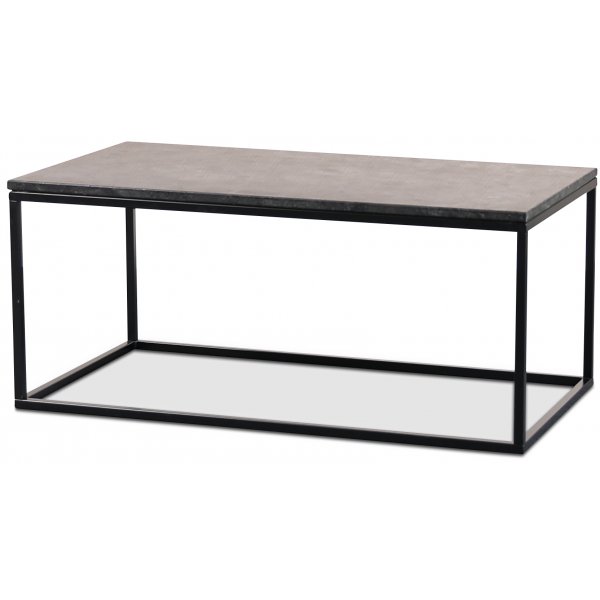 Couchtisch 110x60 cm - Donau Granit / schwarzes Metall