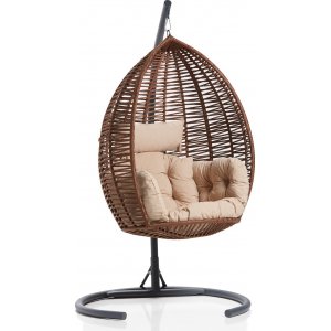 Hängesessel Saka - Braun/Beige/Schwarz + Fleckentferner für Möbel Hängesessel Saka - Braun/Beige/Schwarz + Fleckentferner für Möbel