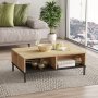 Luvio Couchtisch 18, 90x60 cm - Eiche/Schwarz