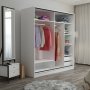 Kapusta Kleiderschrank 220x52x210 cm - Wei/Schwarz/Braun
