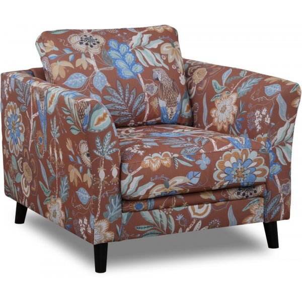 Ekerö Sessel aus geblümtem Stoff - Eden Parrot Terracotta Ekerö Sessel aus geblümtem Stoff - Eden Parrot Terracotta