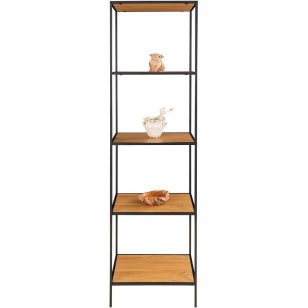 Weies Regal - Schwarz/Eiche-Nachbildung