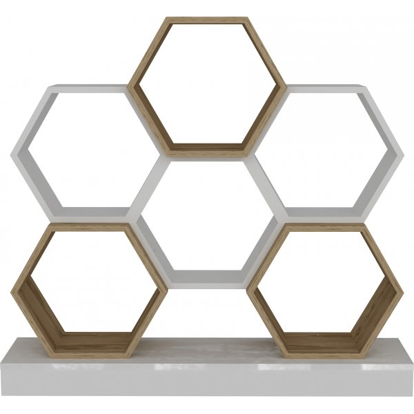 Cicek Bcherregal - Wei/Eiche