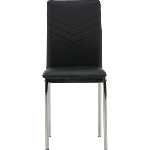 Lily Esszimmerstuhl - Schwarzes PU/Chrom