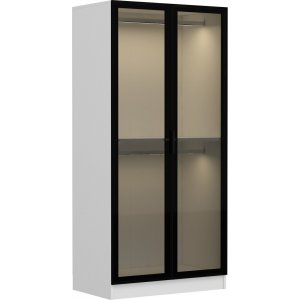 Cavolo Kleiderschrank 90 cm - Wei/Schwarz