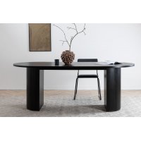 Bianca ovaler Esstisch 200x90 cm - Schwarz gebeiztes Eichenfurnier Bianca ovaler Esstisch 200x90 cm - Schwarz gebeiztes Eichenfurnier