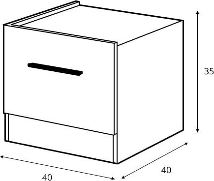 Dentro Nachttisch links - Wei/Stirling Oak