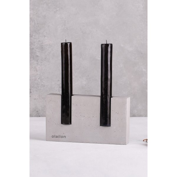 Samdan Kerzenhalter mit Licht - Grau/Schwarz Samdan Kerzenhalter mit Licht - Grau/Schwarz