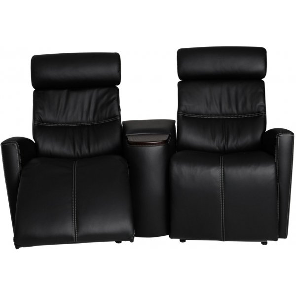 Elektrisches 2-Sitzer-Liegesofa Milan - Schwarz