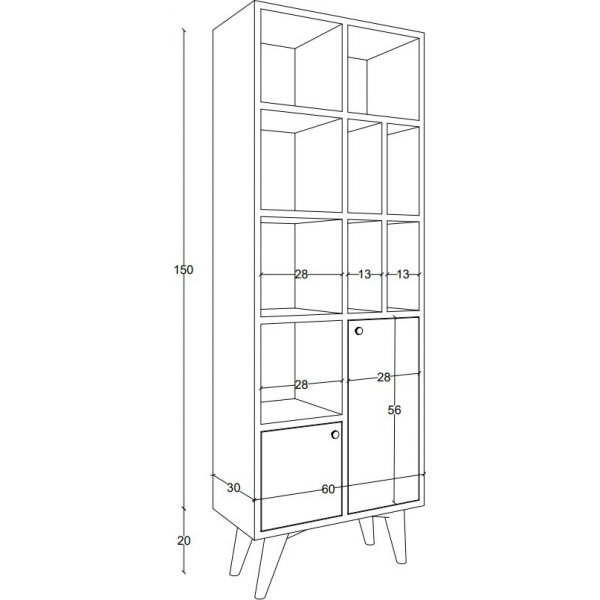 Bcherregal Laura - Anthrazit/Eiche