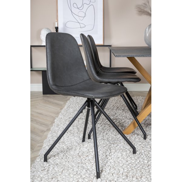 Drehbarer Esszimmerstuhl Bridge - Schwarzes PU Drehbarer Esszimmerstuhl Bridge - Schwarzes PU