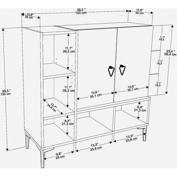 Schrank Platinum - Eiche/weiß Schrank Platinum - Eiche/weiß