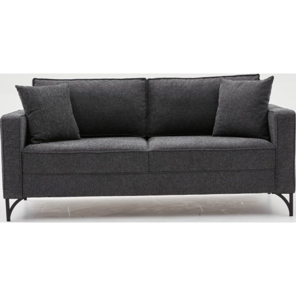 Berlin 2-Sitzer Sofa - Anthrazit/Schwarz