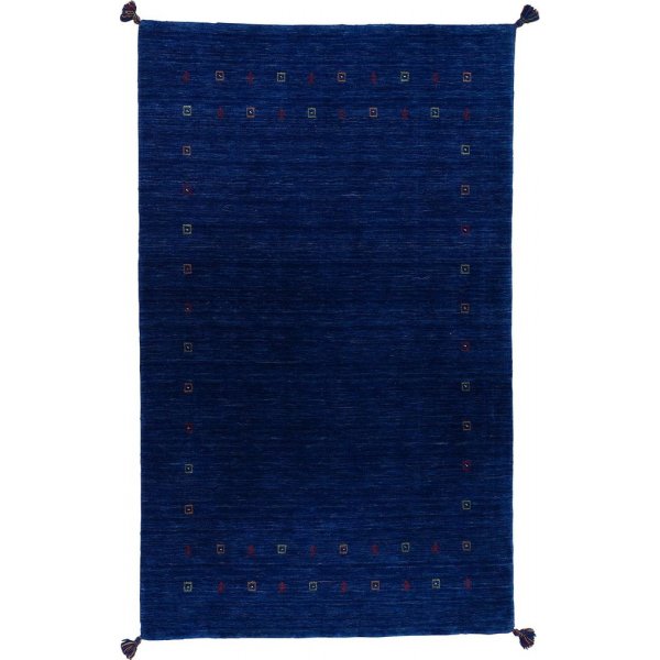 Handgefertigter Wollteppich Gabbeh - blau