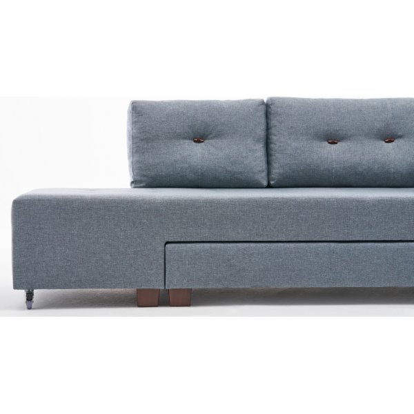 Manama Ecksofa links - Hellblau
