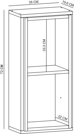 Wandregal Zera - Eiche Saphir/Anthrazit