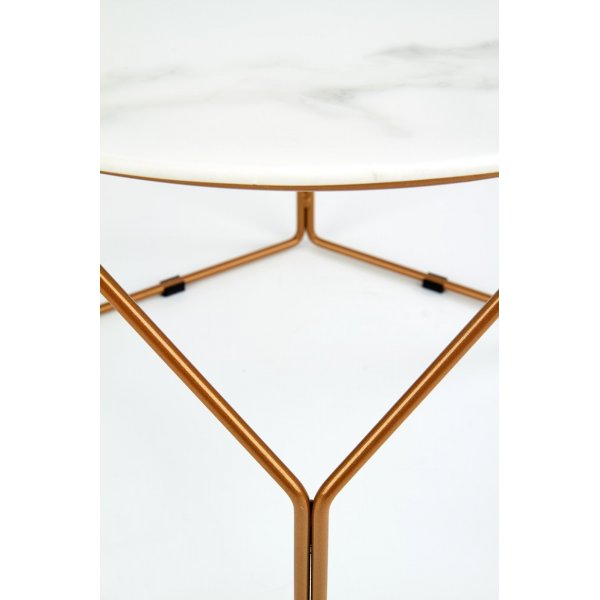 Couchtisch Wisconsin Ø60 cm - Weißer Marmor/Gold Couchtisch Wisconsin Ø60 cm - Weißer Marmor/Gold