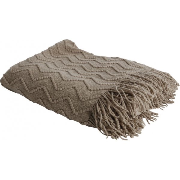 Wellenplaid 127 x 152 cm - Braun