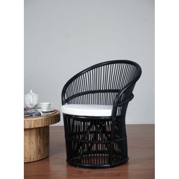 Narva Sessel aus Rattan - Schwarz + Textilreinigung fr Mbel