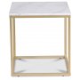 Accent Couchtisch 50 - Weier Marmor / Mattes Messing