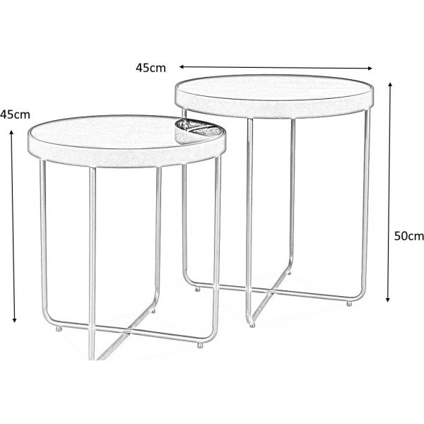 Atena Beistelltisch 45/40 cm - Schwarz
