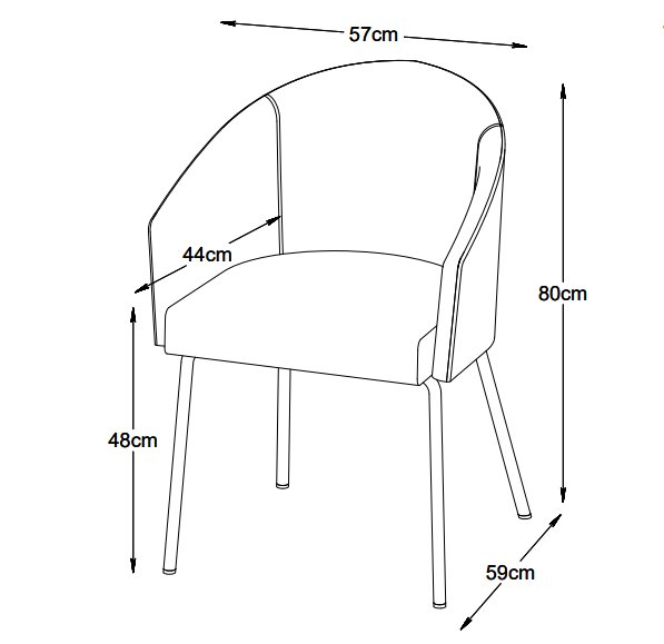 Erik Stuhl aus grauem Stoff
