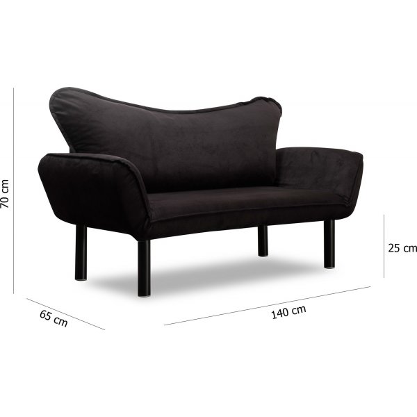 Chatto 2-Sitzer Schlafsofa - Schwarz