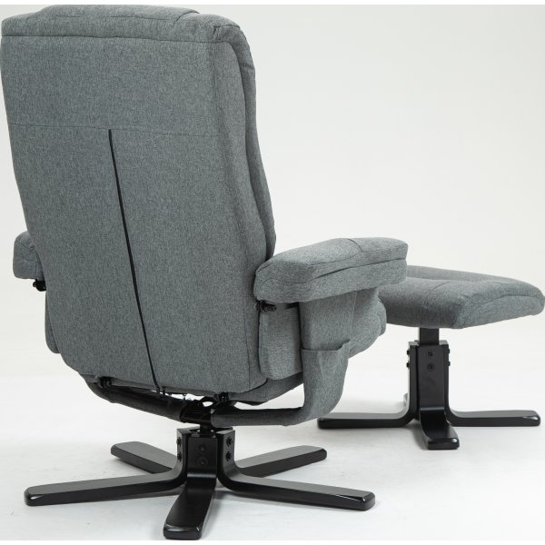 Relaxsessel mit Fuhocker grau - Oslo
