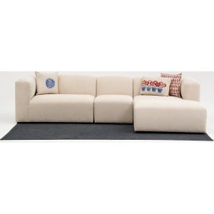 Linden-Diwansofa rechts - Creme