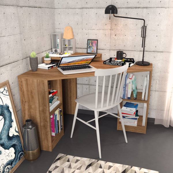 Schwebender Schreibtisch 120 x 90 cm - Nussbaum