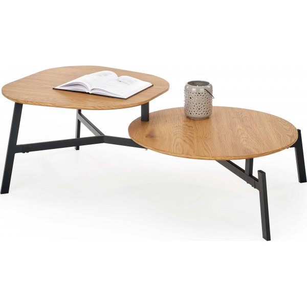 Attling Couchtisch 120 x 65 cm - Eiche/schwarz