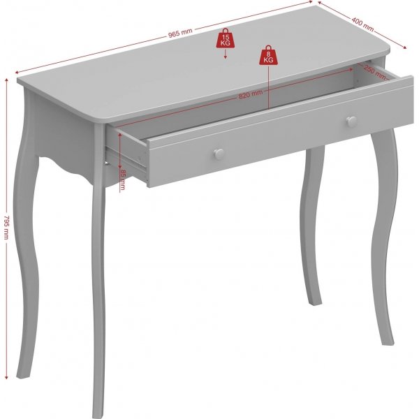 Barocker Relieftisch 100 x 40 cm - Grau Barocker Relieftisch 100 x 40 cm - Grau