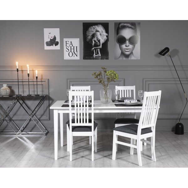 Wei�er Stuhl mit grauer Sitzfl�che - G�s�