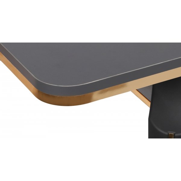 Estrela Esstisch 120-180 x 79 cm - Anthrazit/Gold/Schwarz Estrela Esstisch 120-180 x 79 cm - Anthrazit/Gold/Schwarz