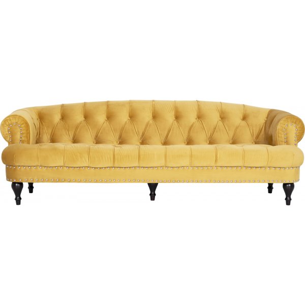Oxford Deluxe 3-Sitzer Chesterfield - Lwengelb (Samt)