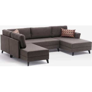 Eris U-Bettsofa - Braun