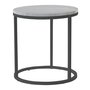 Runder Accent Lampentisch D50 cm - Weier Marmor / schwarzer Sockel