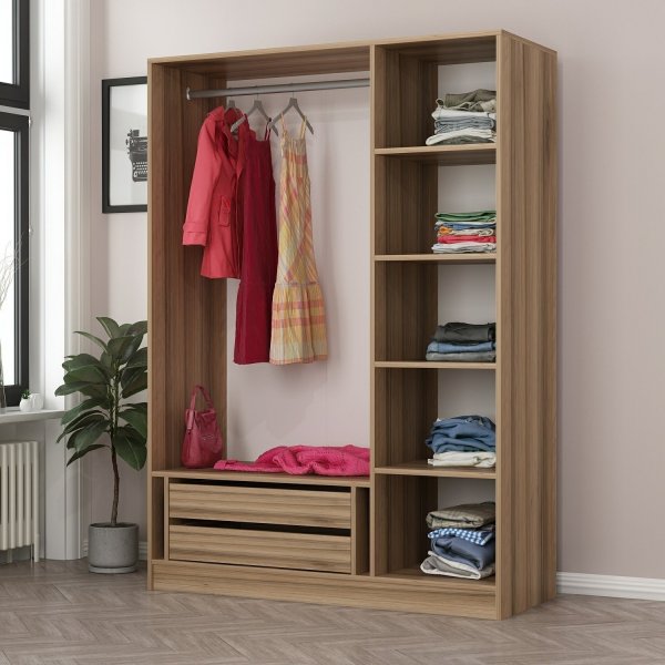 Cavolo Kleiderschrank 135x52x210 cm - Dunkelgrau