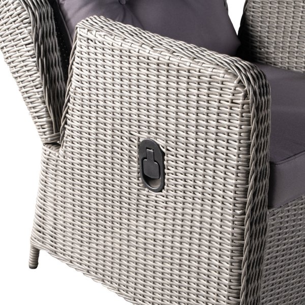 Gartenmöbelgruppe California hohe Rückenlehne mit Liege (3+1+1) - Synthetisches Rattan grau Gartenmöbelgruppe California hohe Rückenlehne mit Liege (3+1+1) - Synthetisches Rattan grau