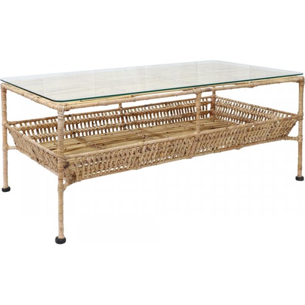 Galice Couchtisch Rattan 100 x 55 cm - Natur/Metall