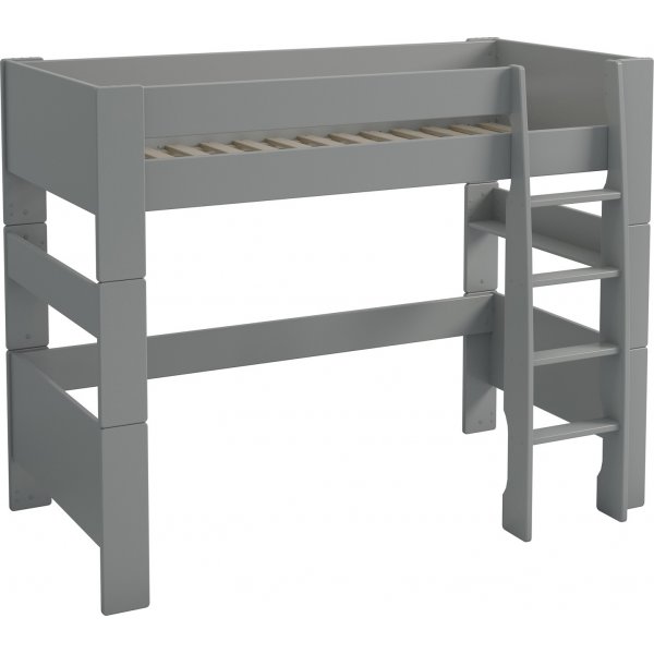 Hochbett fr Kinder 90 x 200 cm - Grau