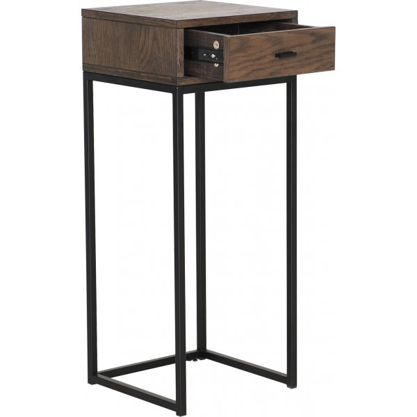 Regal-Nachttisch - Braun lackiertes Eichenfurnier/Schwarz