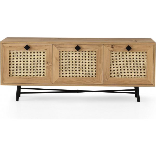 Alcazar Medienbank 140 cm - Eiche/schwarz