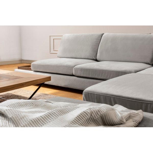 Ecksofa Tulip - Hellgrau